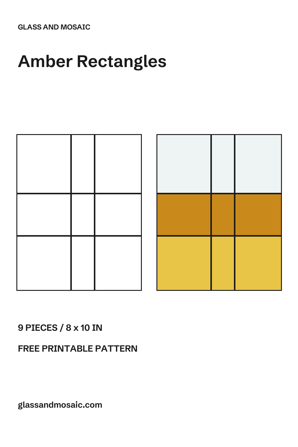 Amber Rectangles Stained Glass Pattern