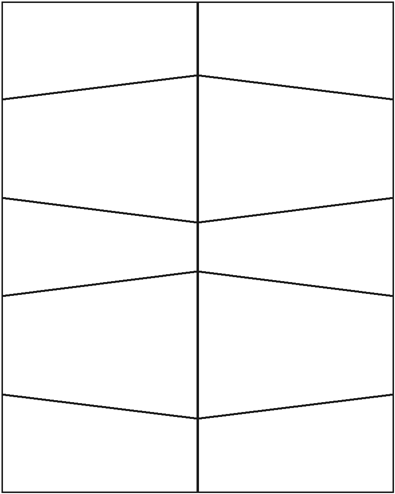 Autumn Fields Stained Glass Pattern, line drawing