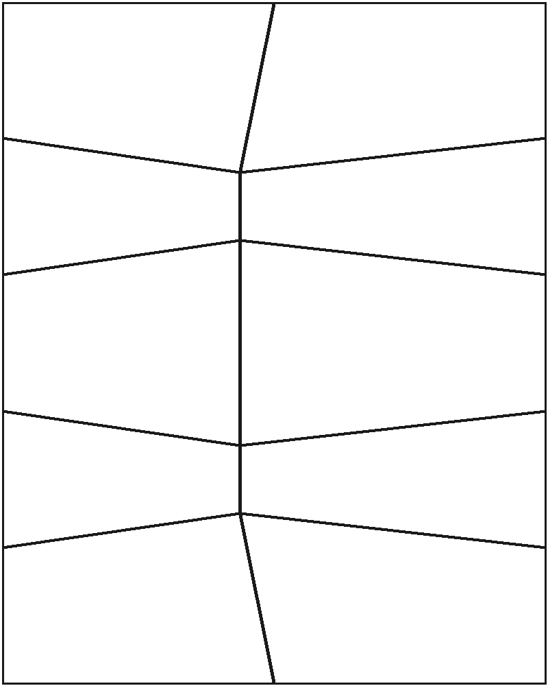 Blue Ridge Stained Glass Pattern, line drawing