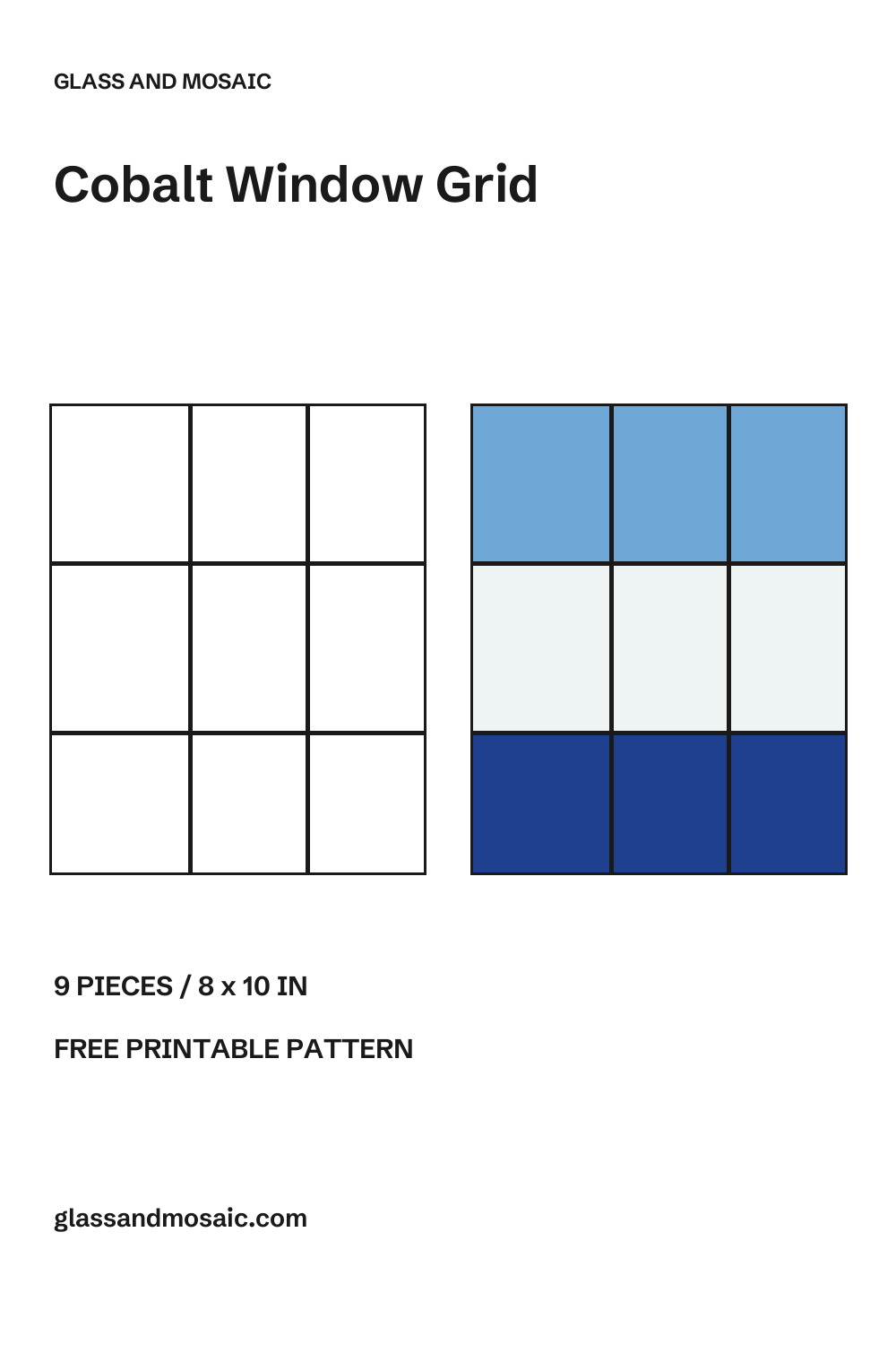 Cobalt Window Grid Stained Glass Pattern