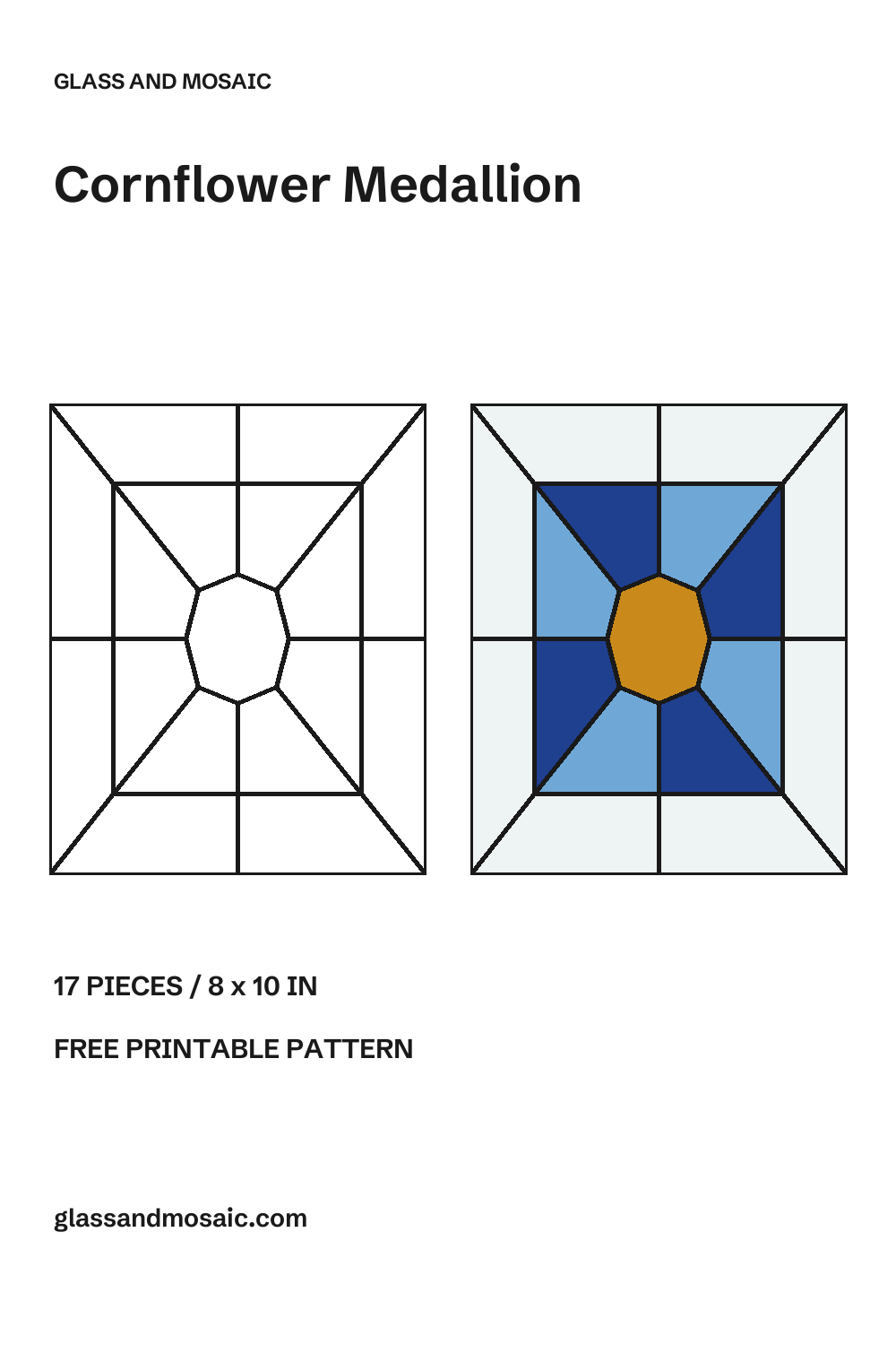 Cornflower Medallion Stained Glass Pattern