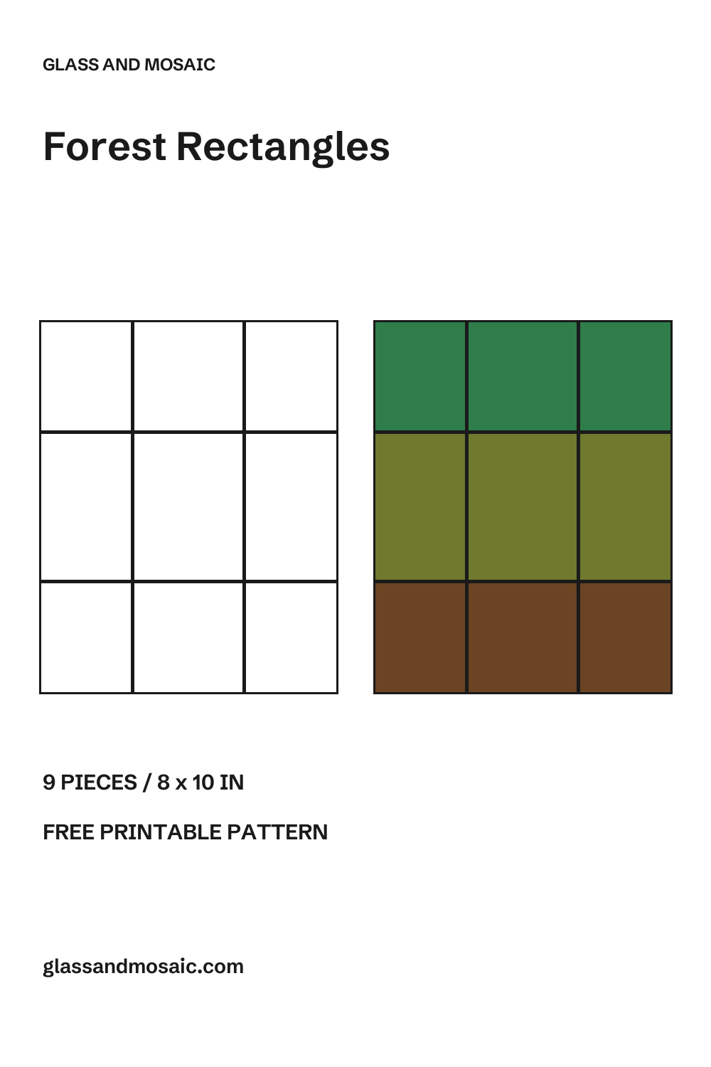 Forest Rectangles Stained Glass Pattern