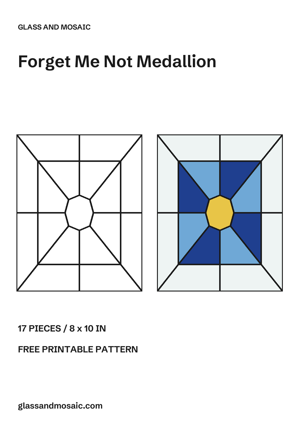 Forget Me Not Medallion Stained Glass Pattern