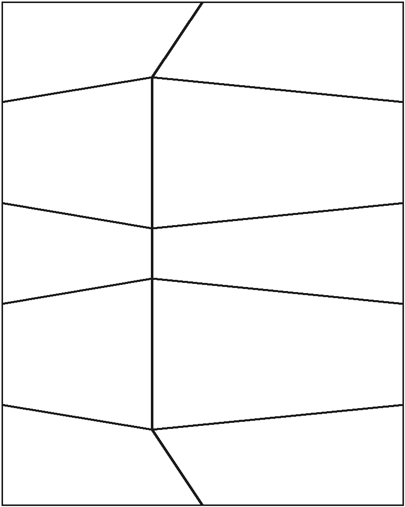 Green Pastures Stained Glass Pattern, line drawing