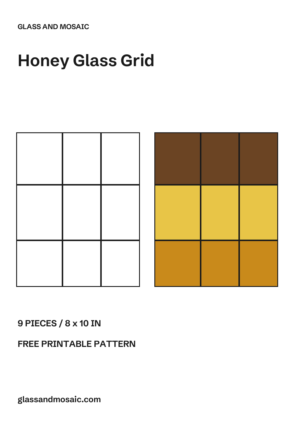 Honey Glass Grid Stained Glass Pattern