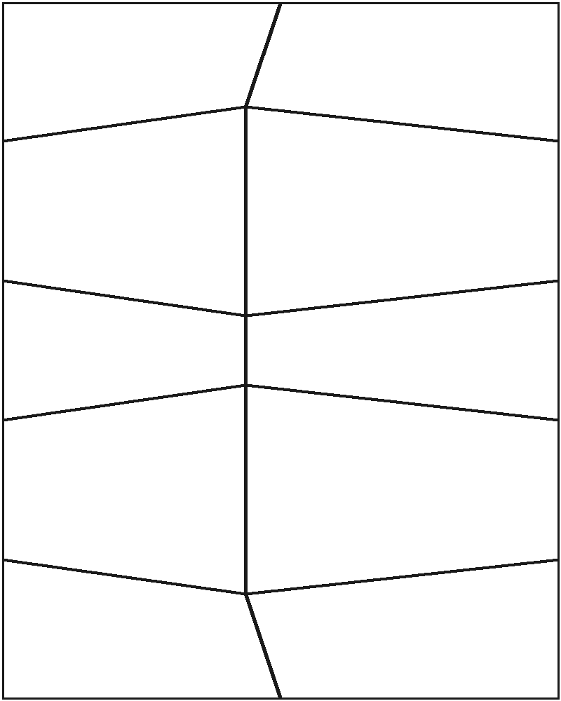 Lavender Landscape Stained Glass Pattern, line drawing