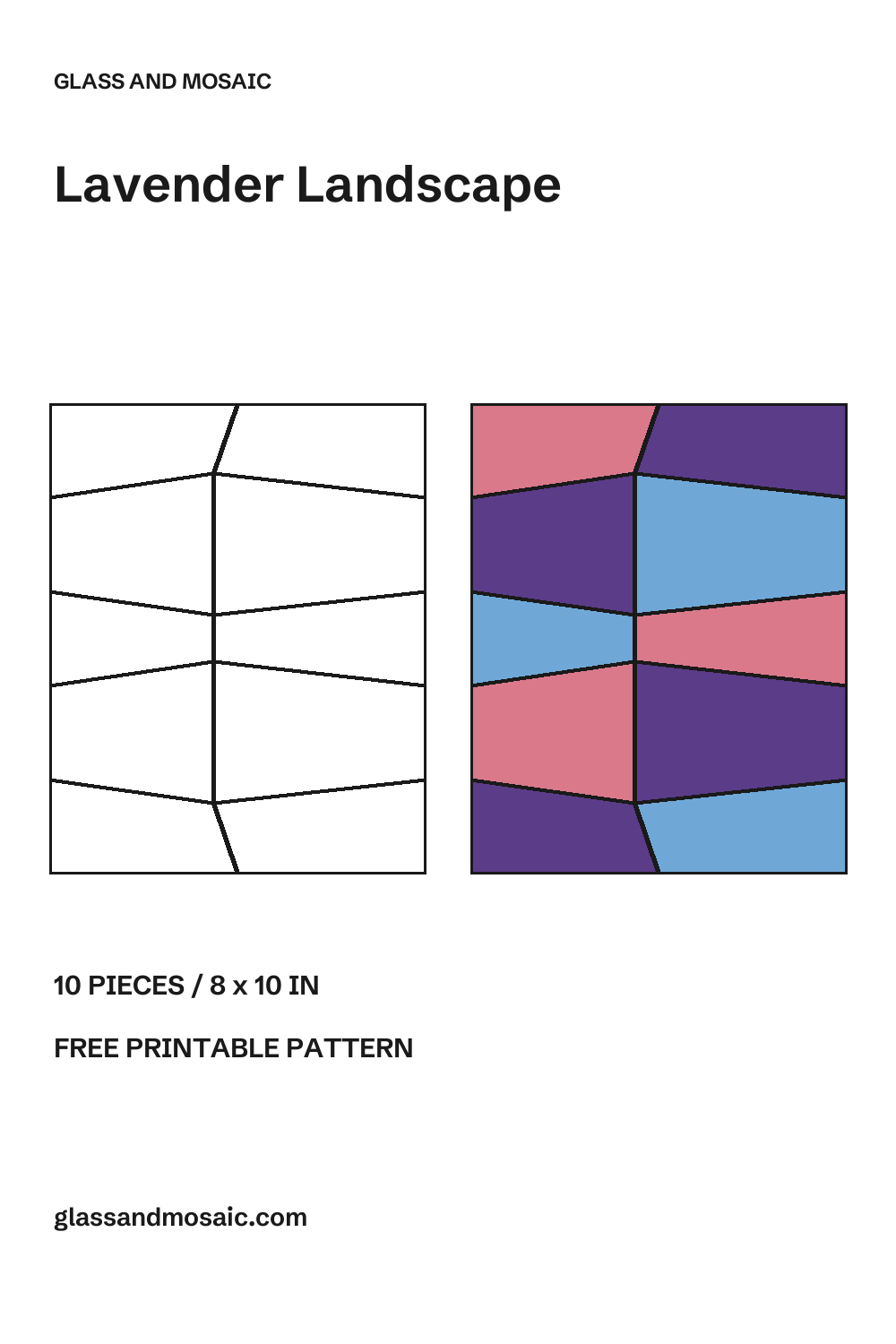 Lavender Landscape Stained Glass Pattern