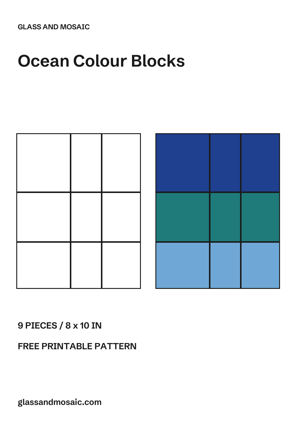 Ocean Colour Blocks Stained Glass Pattern