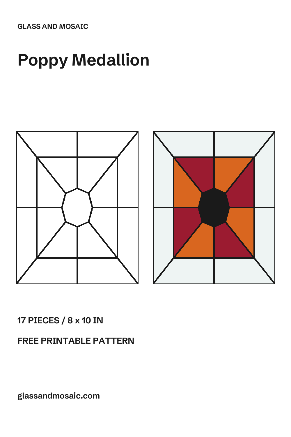 Poppy Medallion Stained Glass Pattern