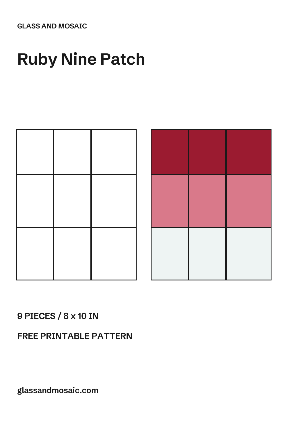 Ruby Nine Patch Stained Glass Pattern