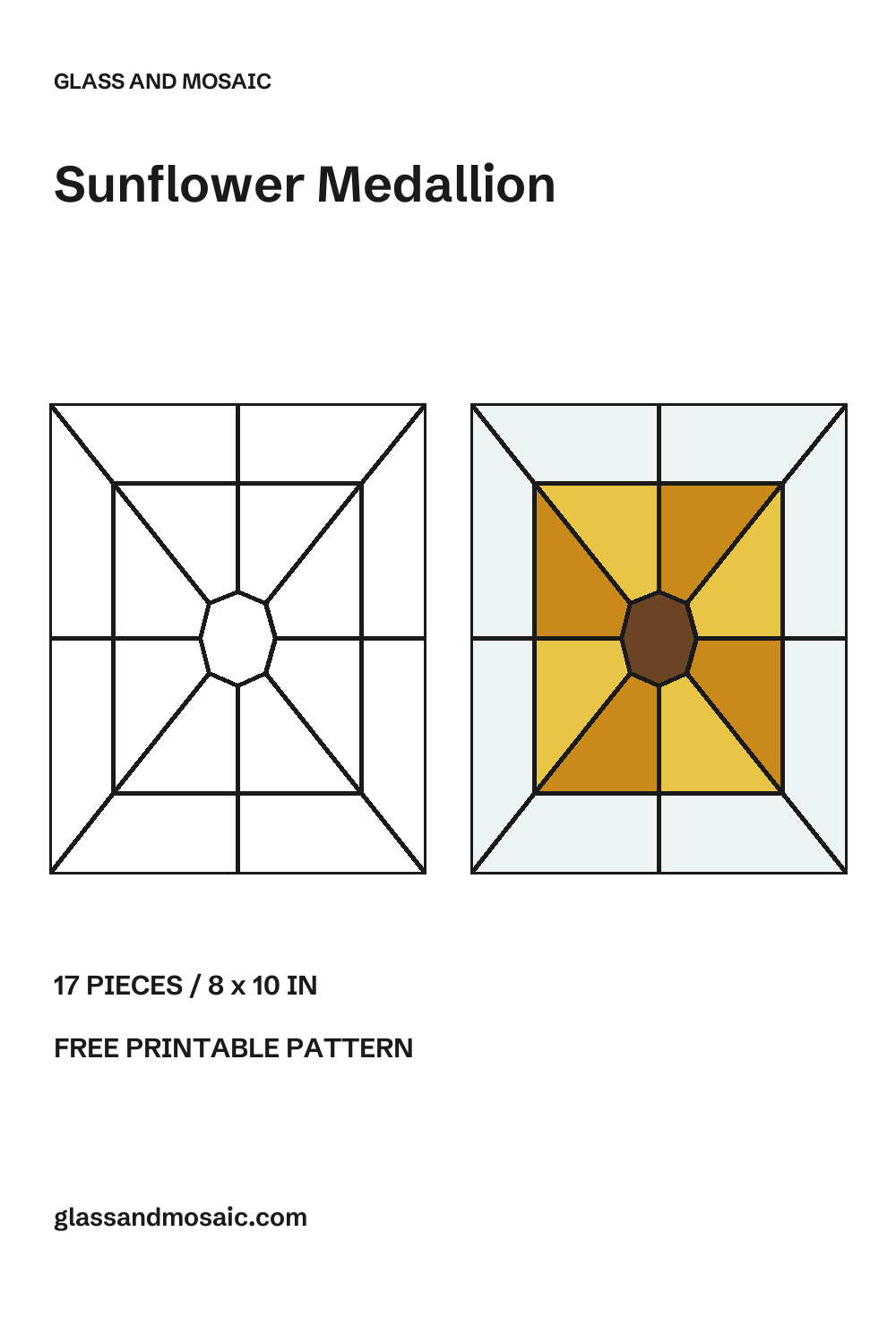 Sunflower Medallion Stained Glass Pattern