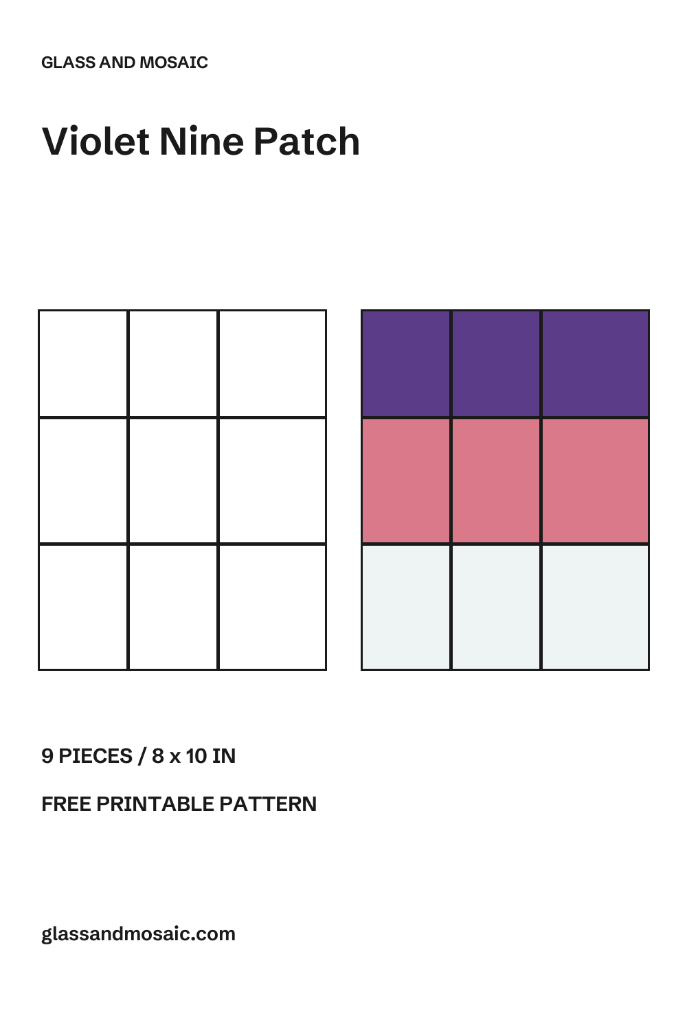 Violet Nine Patch Stained Glass Pattern